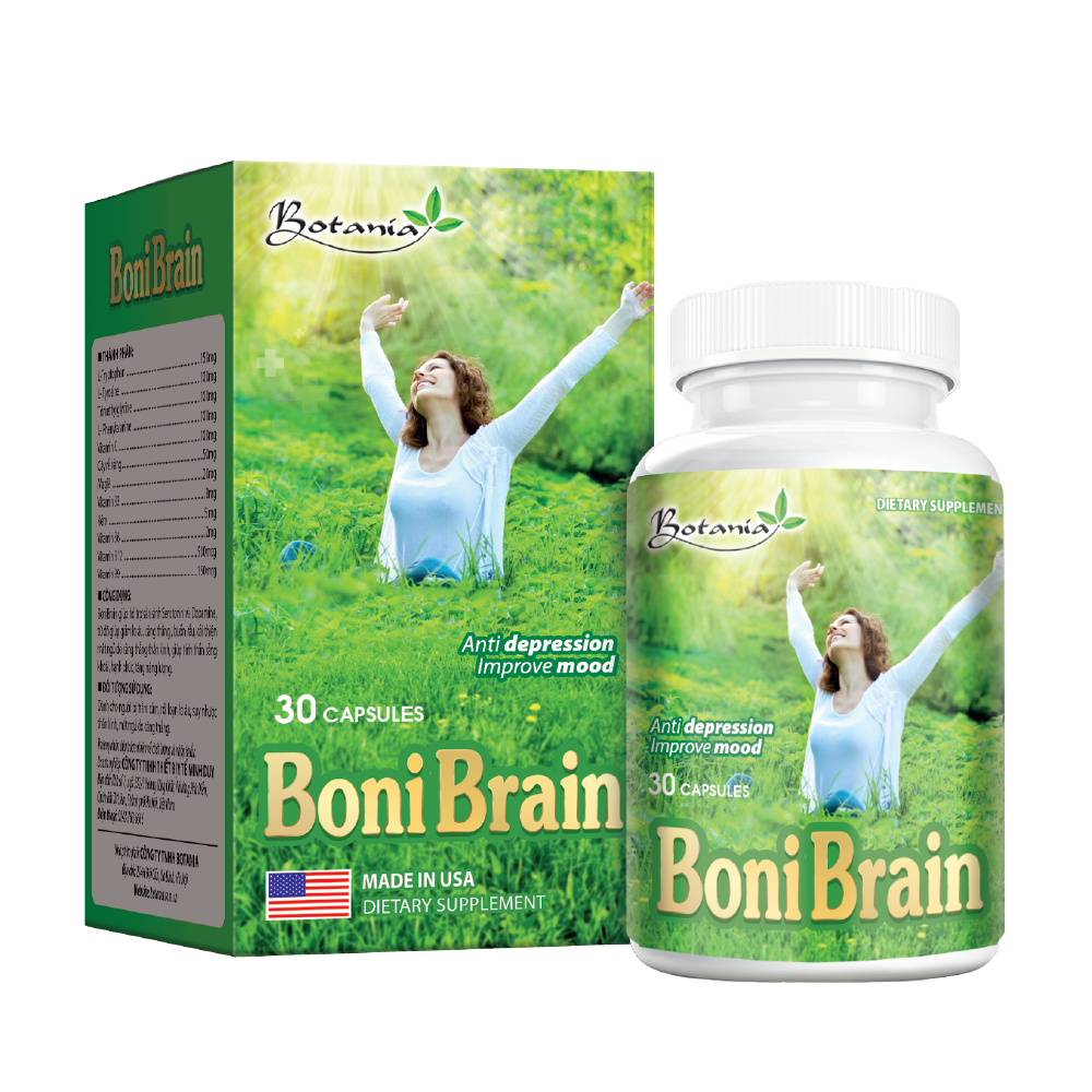 Sản phẩm BoniBrain của Mỹ giúp giảm lo âu, căng thẳng, mệt mỏi.